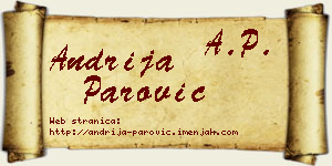 Andrija Parović vizit kartica